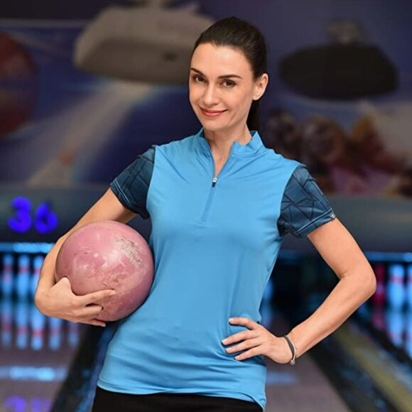 SAVALINO Women's Bowling Shirt, Professional Bowling Jerseys, Small - Picture 1 of 7